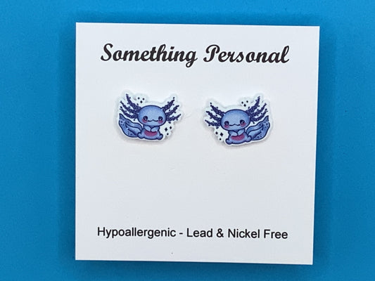 Kawaii Axolotl Happy Earrings