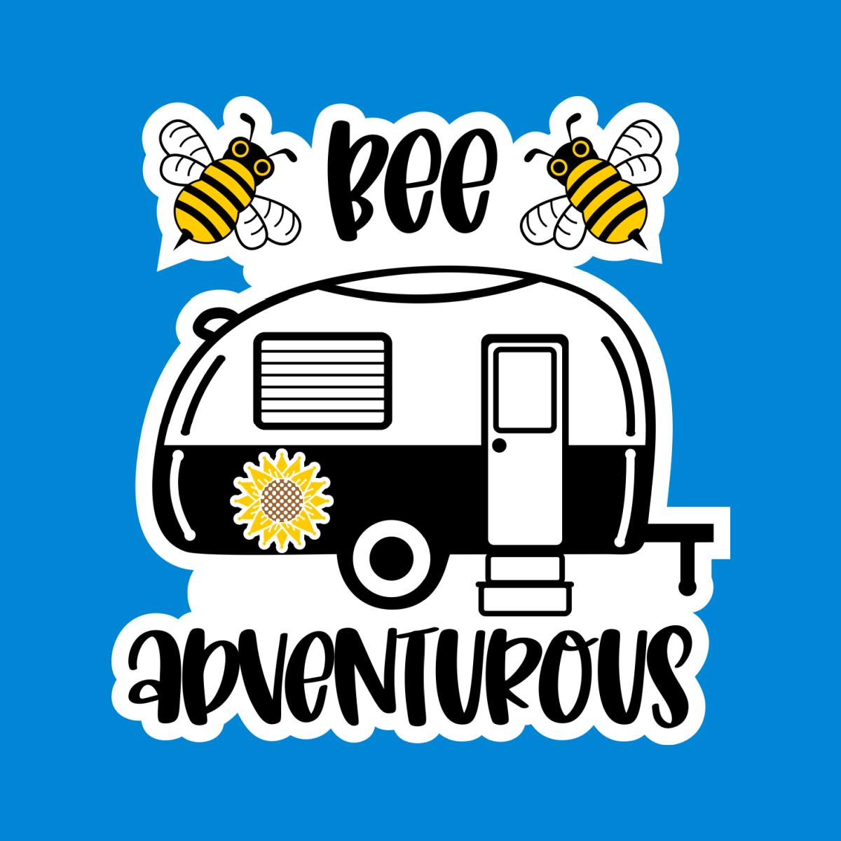 Bee Adventurous Waterproof Vinyl Sticker