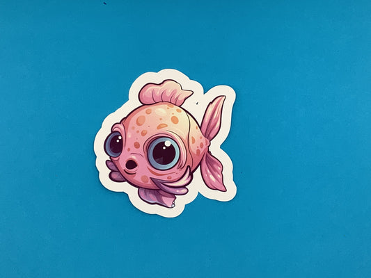 Betti the Pink Fish Waterproof Vinyl Sticker