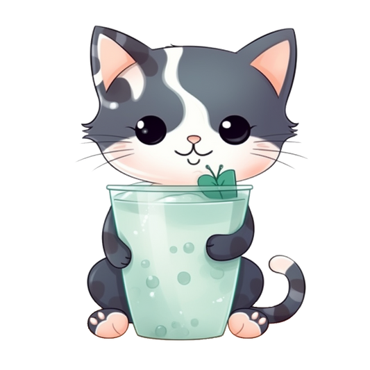 Kitty Boba Waterproof Vinyl Sticker