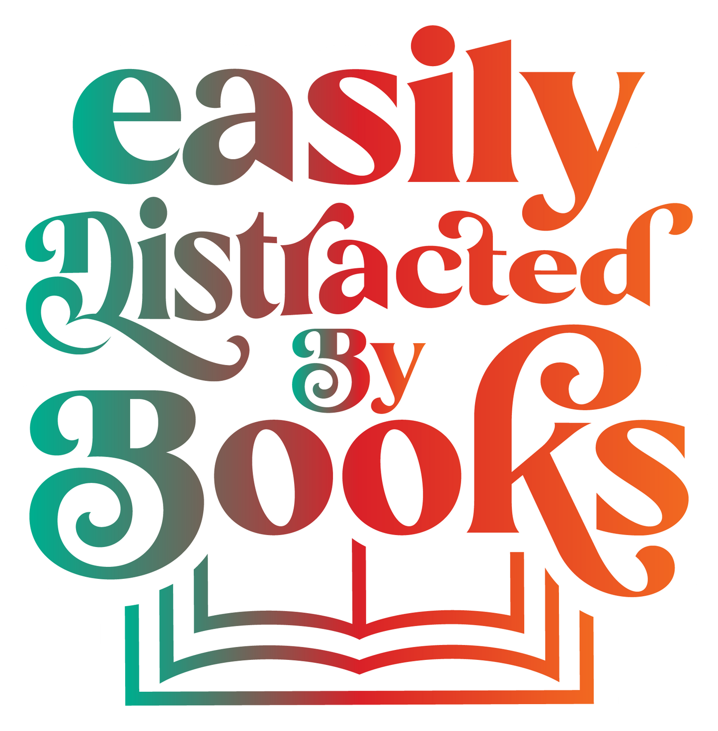 Easily Distracted By Books Waterproof Vinyl Sticker