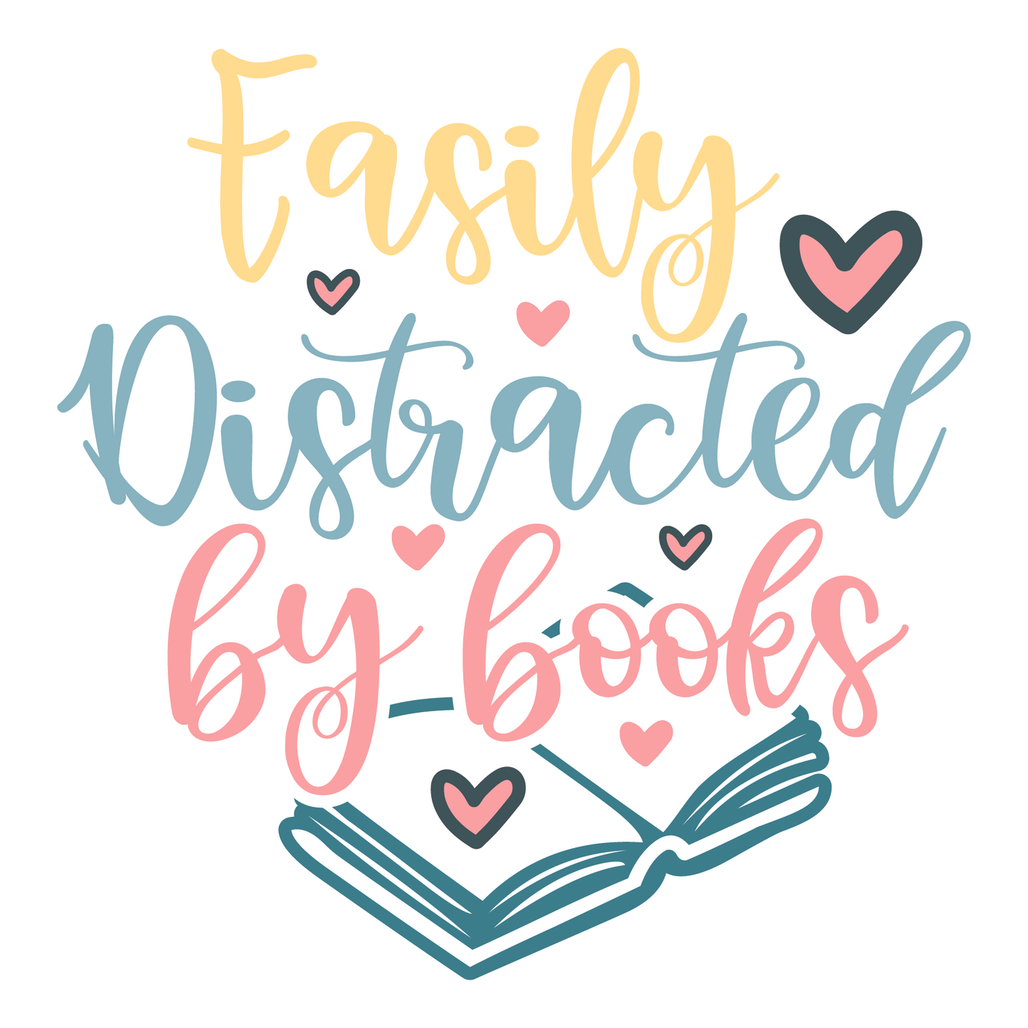 Easily Distracted By Books Waterproof Vinyl Sticker