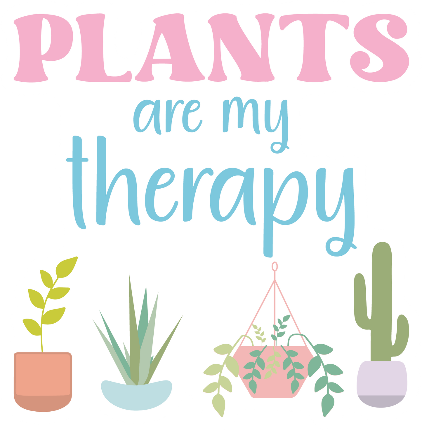 Plants Are My Therapy Waterproof Vinyl Sticker