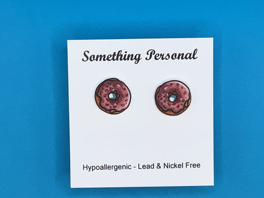 Pink Frosted Donut Earrings