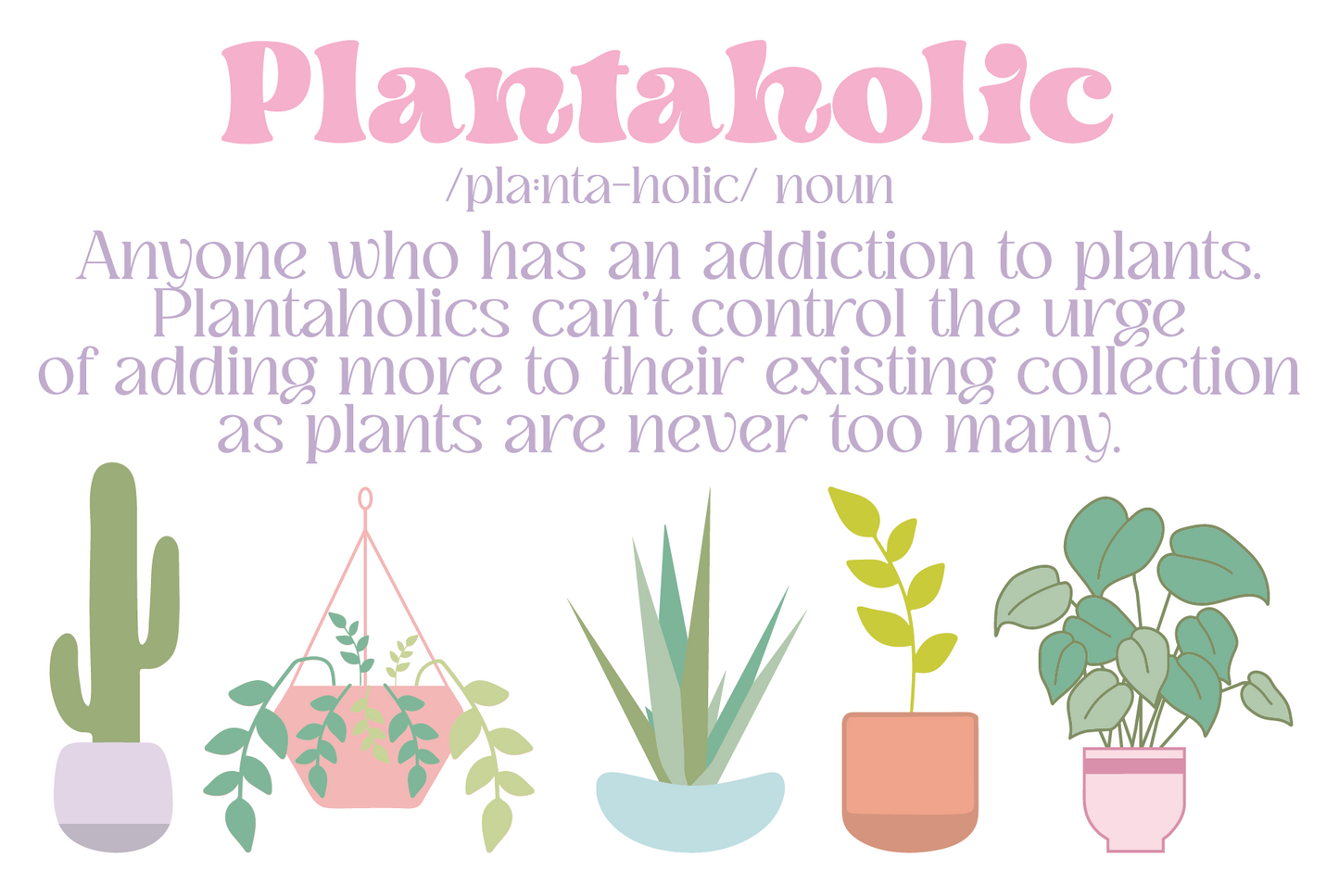 Plantaholic Definition Waterproof Vinyl Sticker