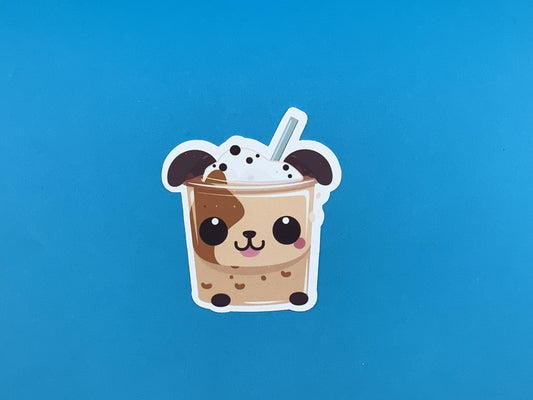 Puppy Boba Waterproof Vinyl Sticker