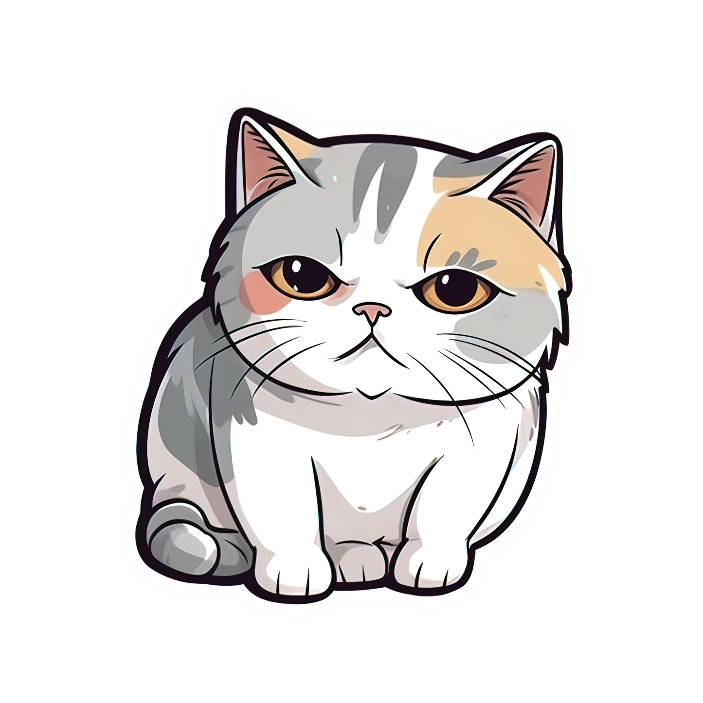 Grumpy Kitty Waterproof Vinyl Sticker