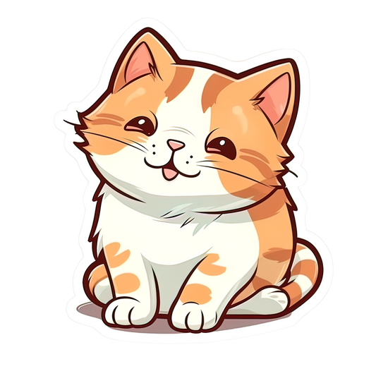 Happy Kitty Waterproof Vinyl Sticker