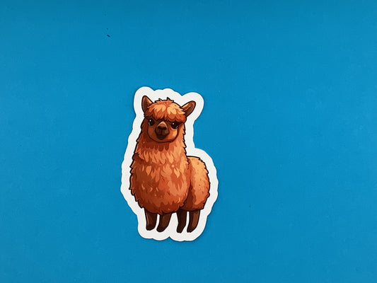 Dreamsicle Orange Alpaca Waterproof Vinyl Sticker