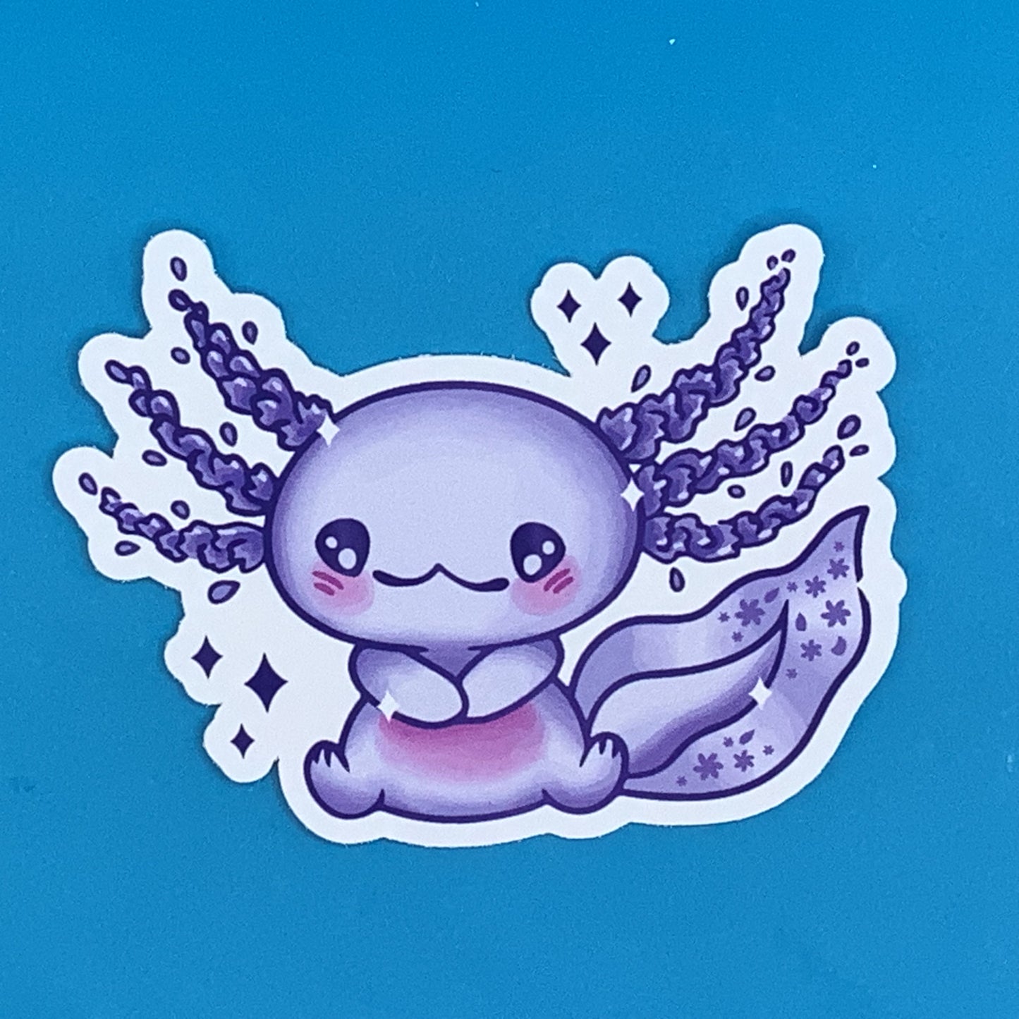 Kawaii Axolotl Happy Waterproof Vinyl Sticker