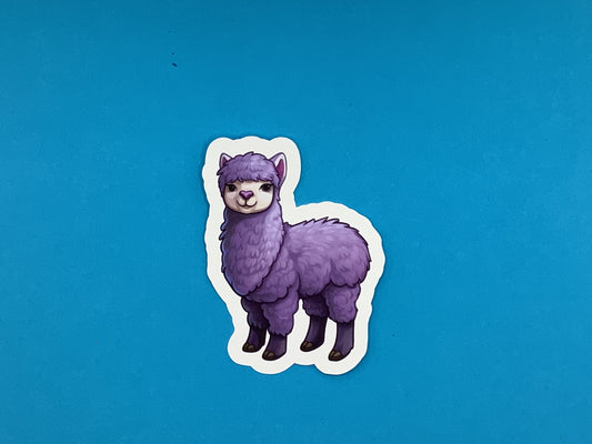 Lavender the Alpaca Waterproof Vinyl Sticker