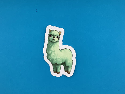 Minty Alpaca Waterproof Vinyl Sticker