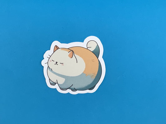 Patience Fat Cat Waterproof Vinyl Sticker