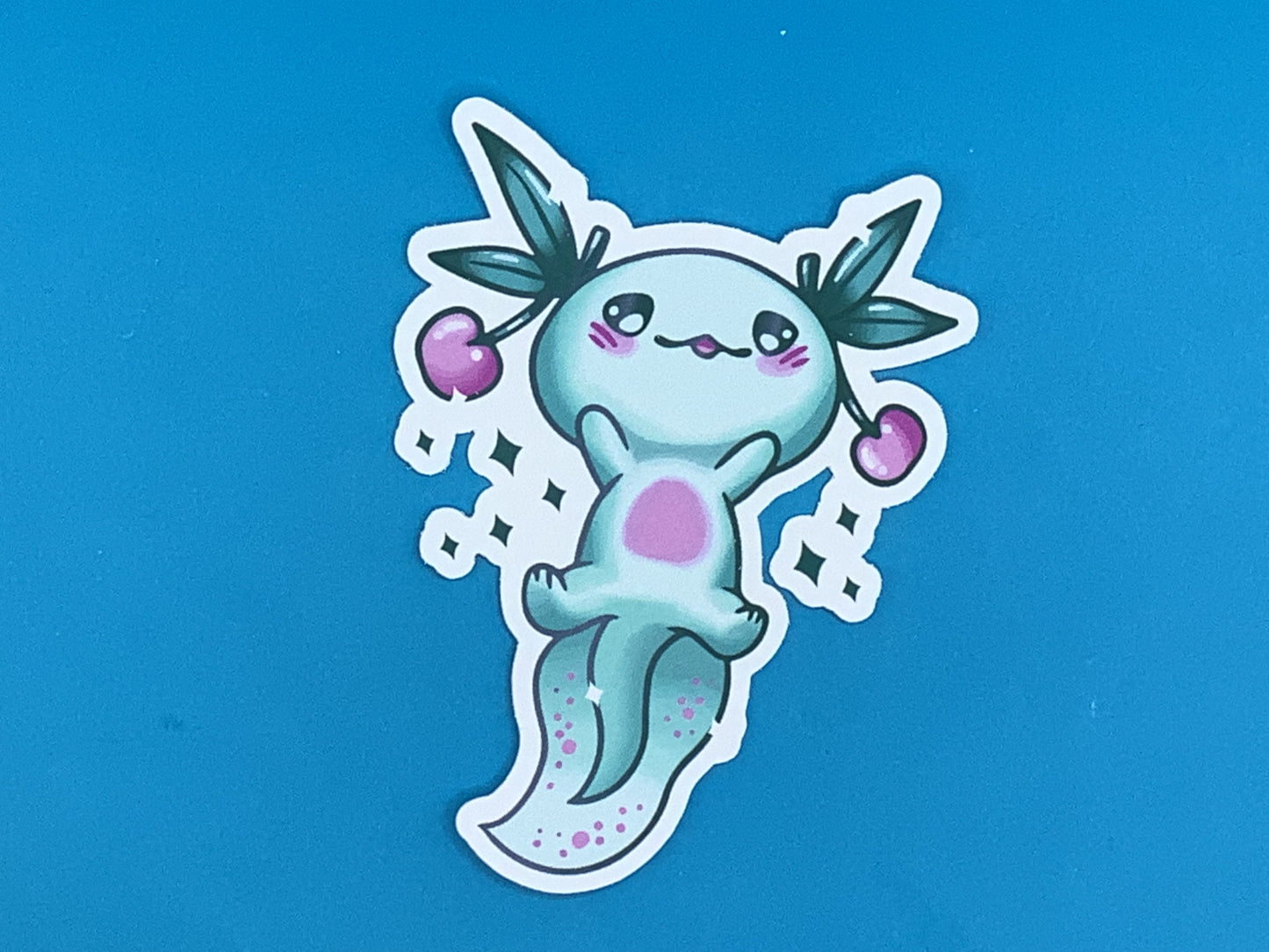 Kawaii Axolotl Phoebe Waterproof Vinyl Sticker