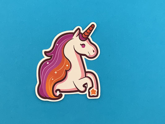 Pinky Unicorn Waterproof Vinyl Sticker