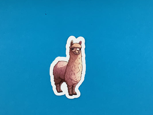 Pinky Pink Alpaca Waterproof Vinyl Sticker