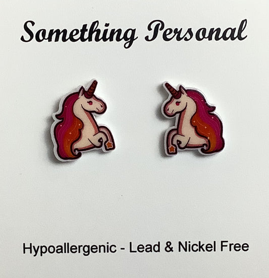 Pinky Unicorn Earrings