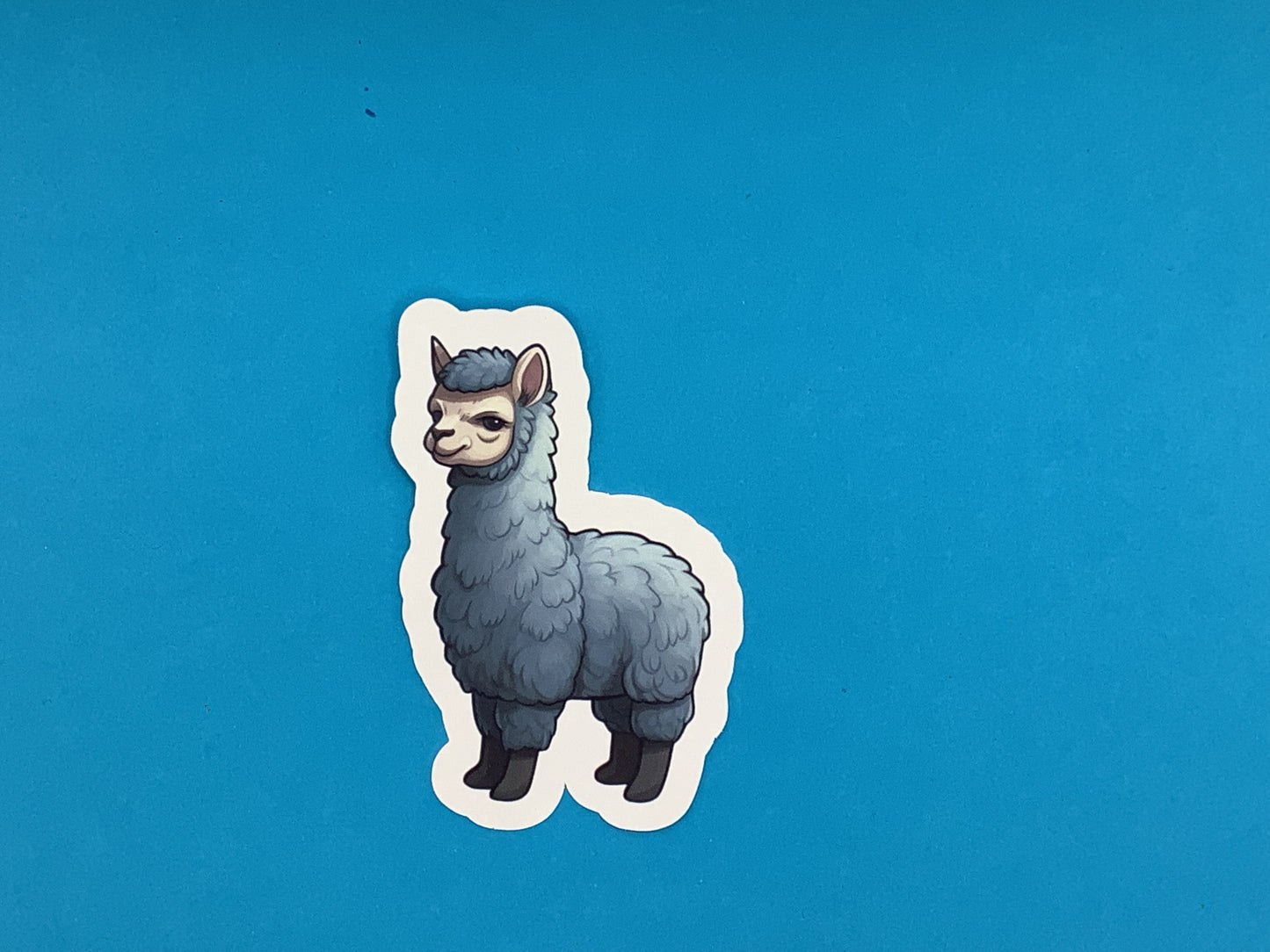 Salli Blue Alpaca Waterproof Vinyl Sticker