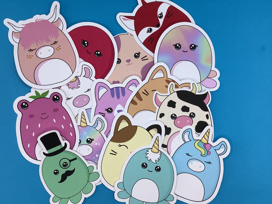 Squishmallow  Waterproof Vinyl Sticker Assortment - 12 Stickers