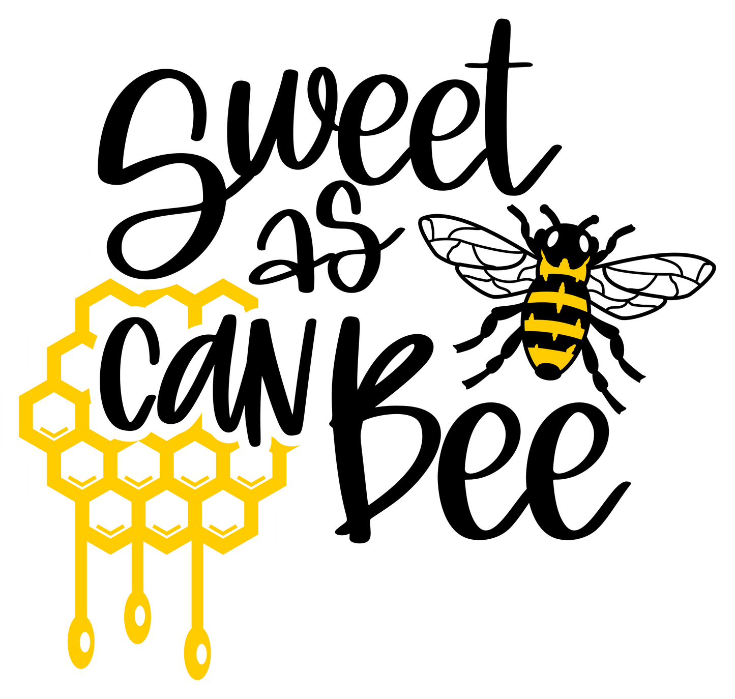 Sweet As Can Bee Waterproof Vinyl Sticker